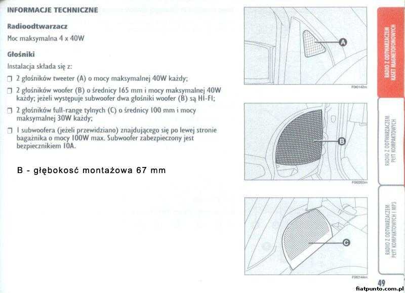 Fiat Punto Forum • Zobacz temat Głośniki [jaki rozmiar]